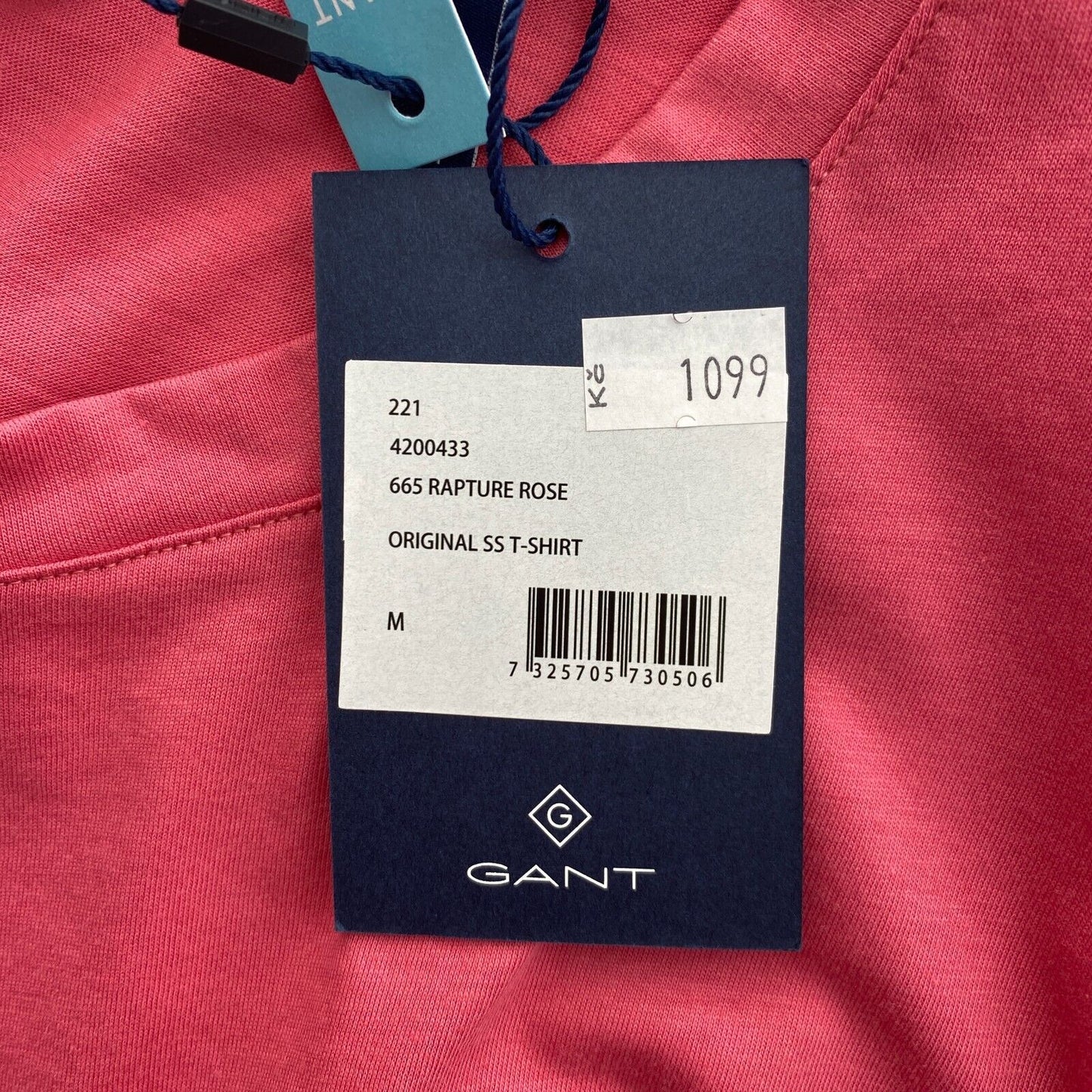 GANT Pink Original Crew Neck T Shirt Size M