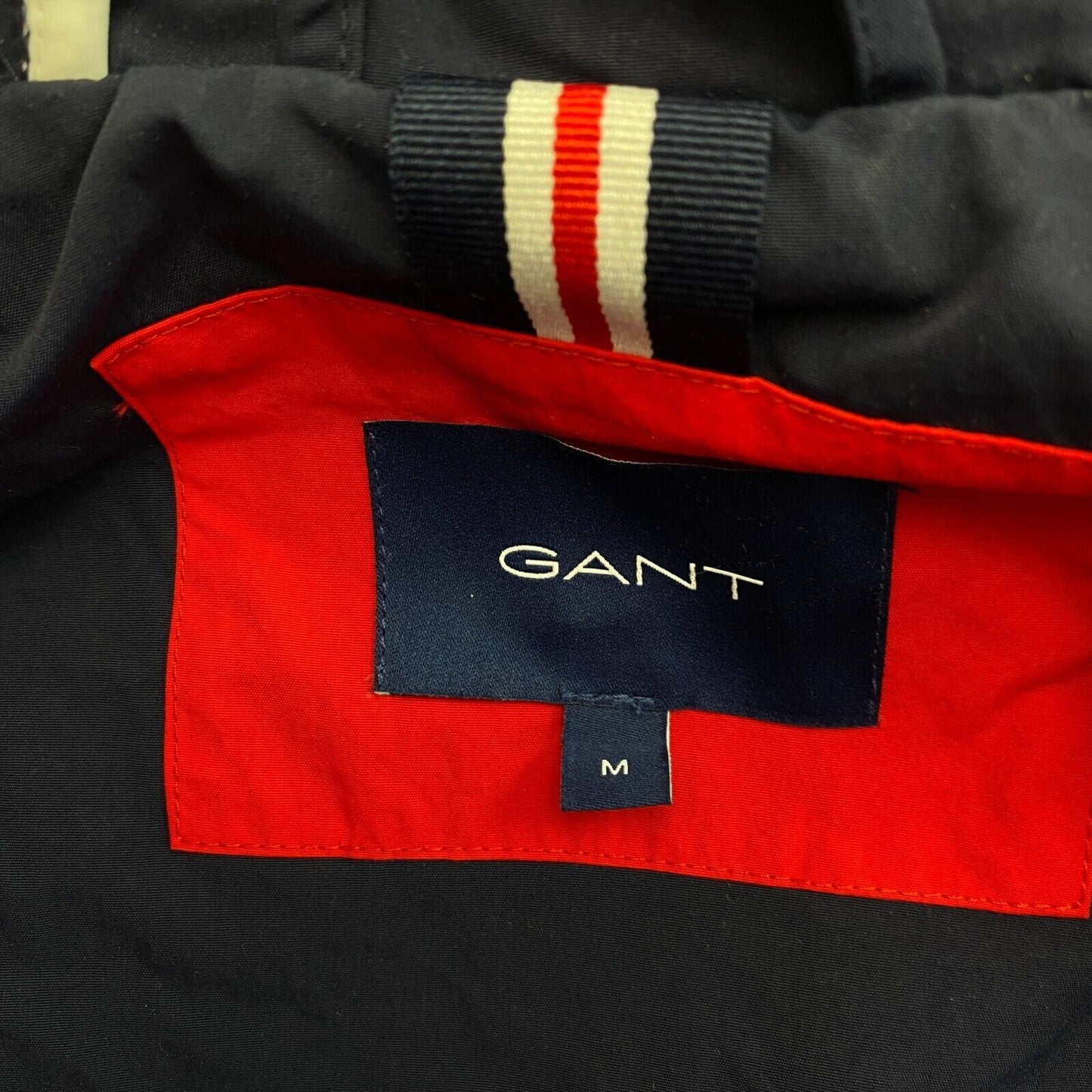 GANT Navy Blue Hooded Full Zip Bomber Jacket Size M