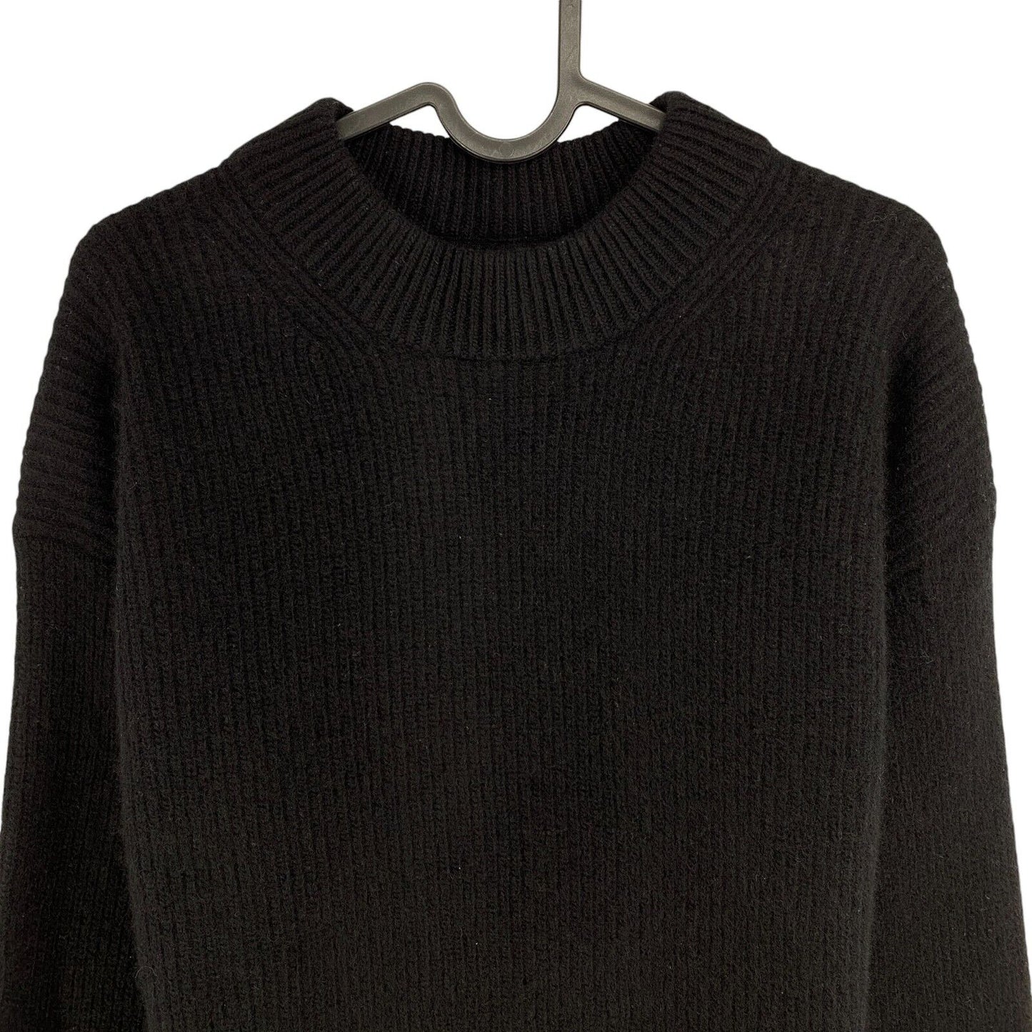 GANT Women Black Rib Wool Crew Neck Sweater Jumper Size M