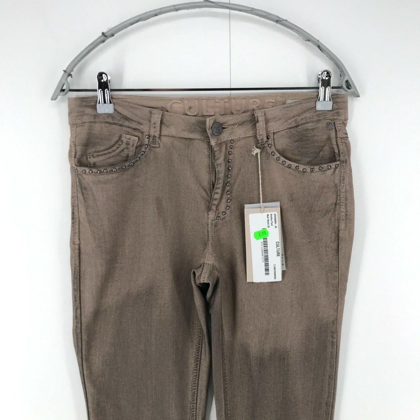 CULTURE Women Brown Skinny Fit Trousers Size EUR 36 W28