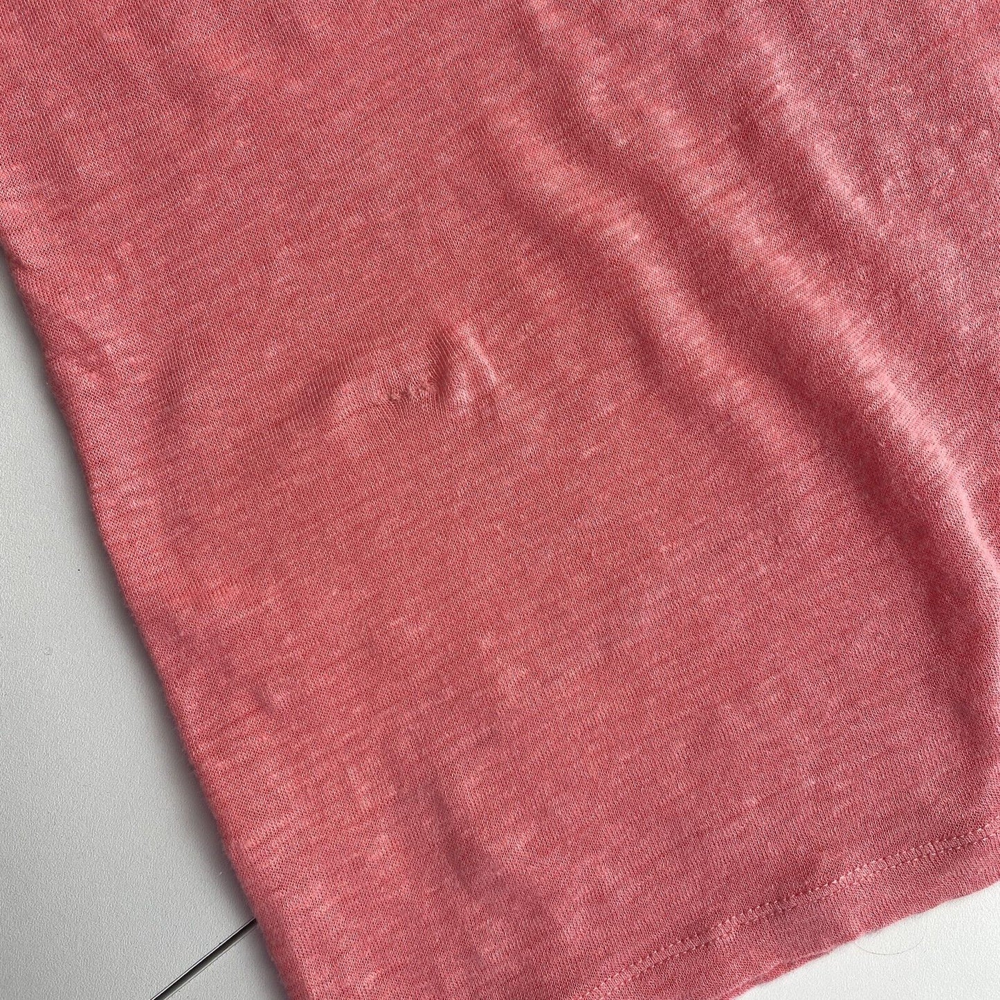 GANT Pink Linen Scoop Neck T Shirt Size M