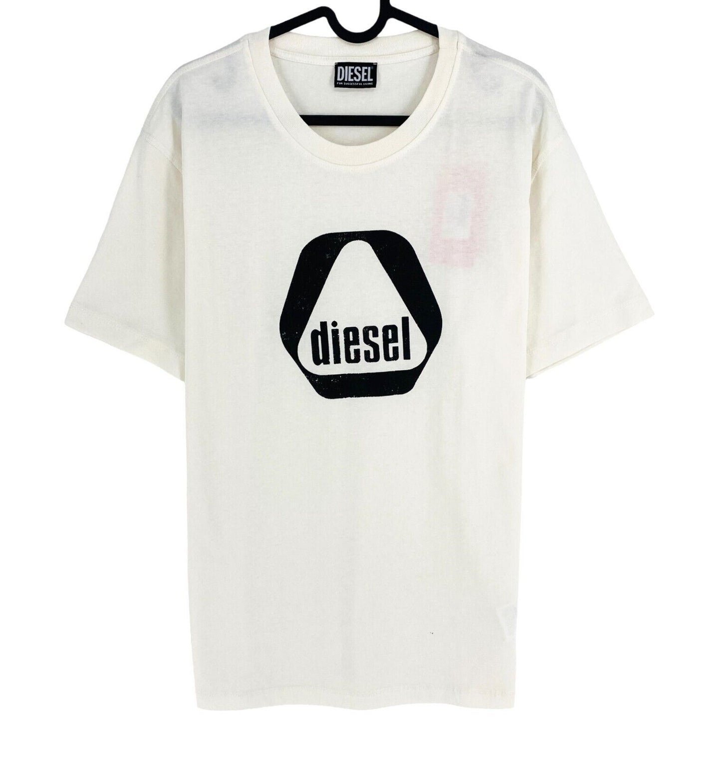 DIESEL Men White T-DIEGOR-G10 Crew Neck Short Sleeves T Shirt Size XL