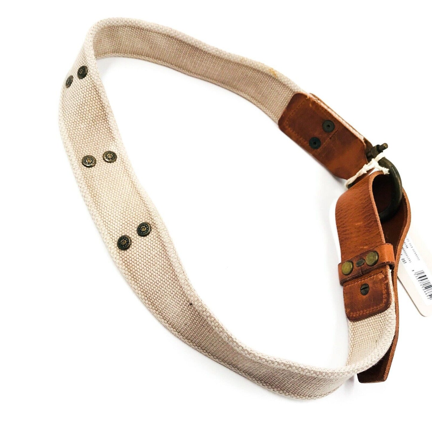 Henry Cottons Beige Canvas & Leather Belt Size IT 44 46 RRP €105