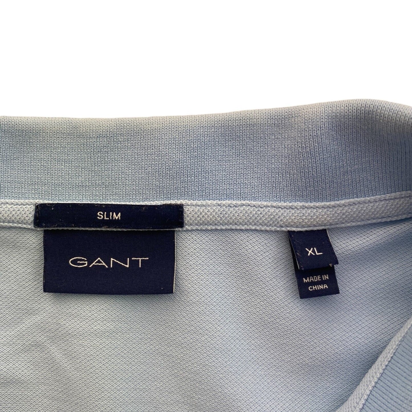 GANT Light Blue Original Slim Pique Rugger Polo Shirt Size XL