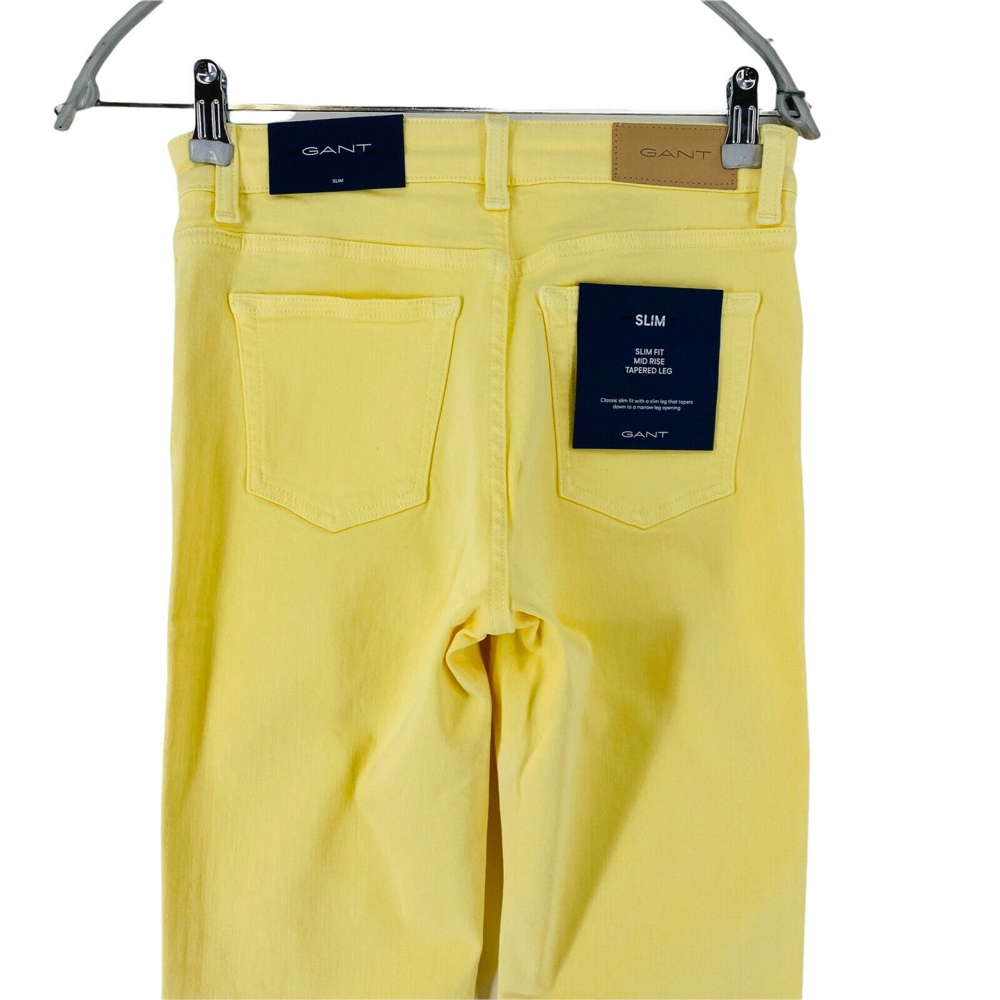 GANT Women Yellow Stretch Mid Rise Slim Tapered Fit Jeans Size W26 L32