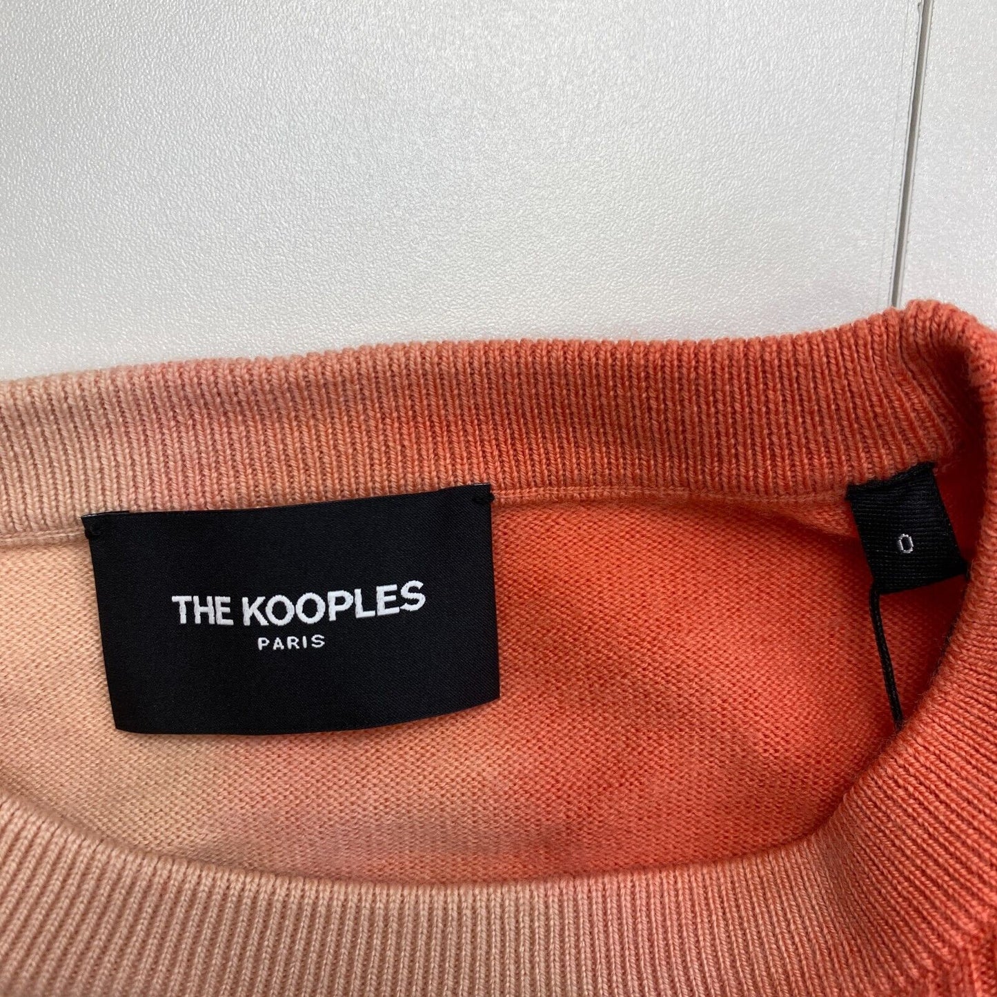 The Kooples Women Beige Dip Dyed Loose Wool Crew Neck Sweater Jumper Size 0 / XS