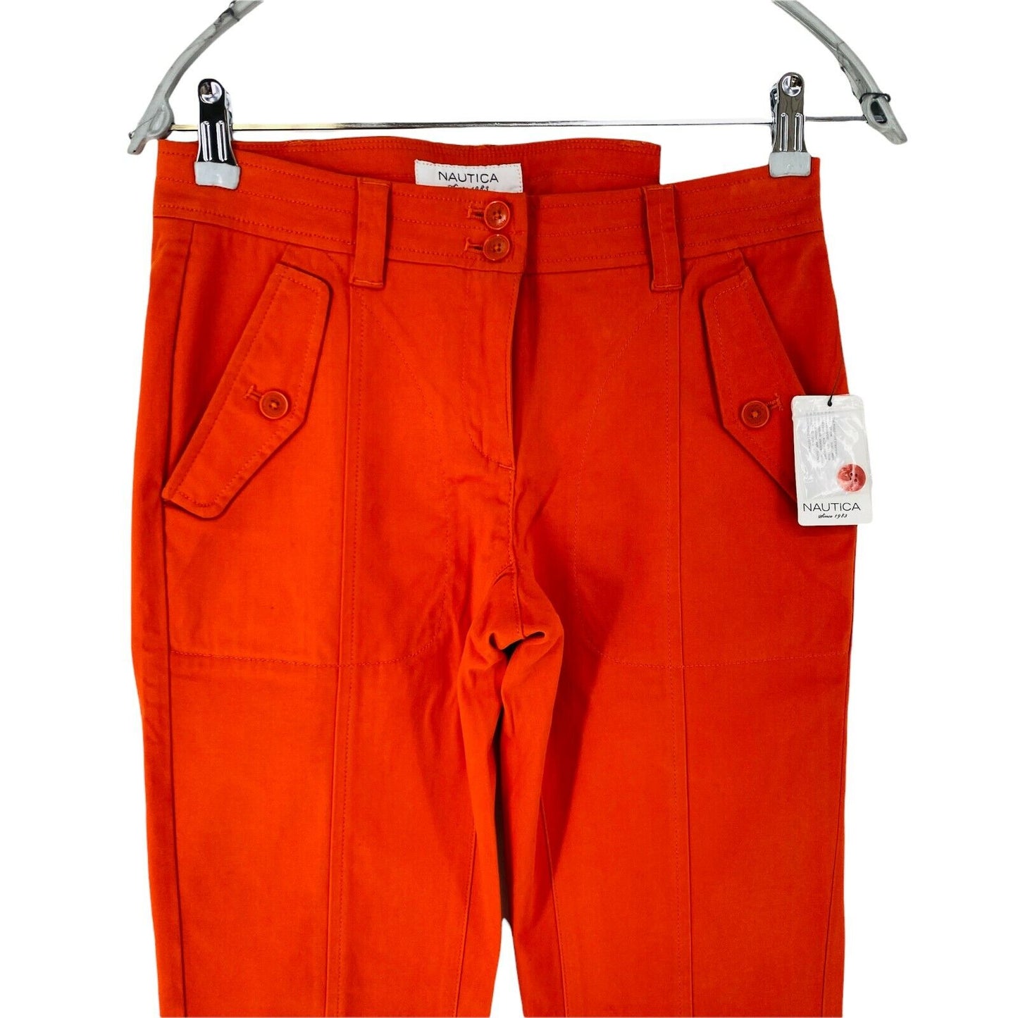 NAUTICA Women Orange Stretch Skinny Fit Chino Trousers US 0 W28 / US 2 W29