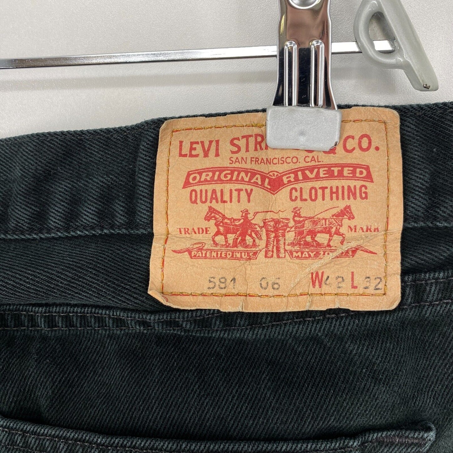 Vintage Levi's 581 06 Black Regular Straight Fit Jeans W42 L30