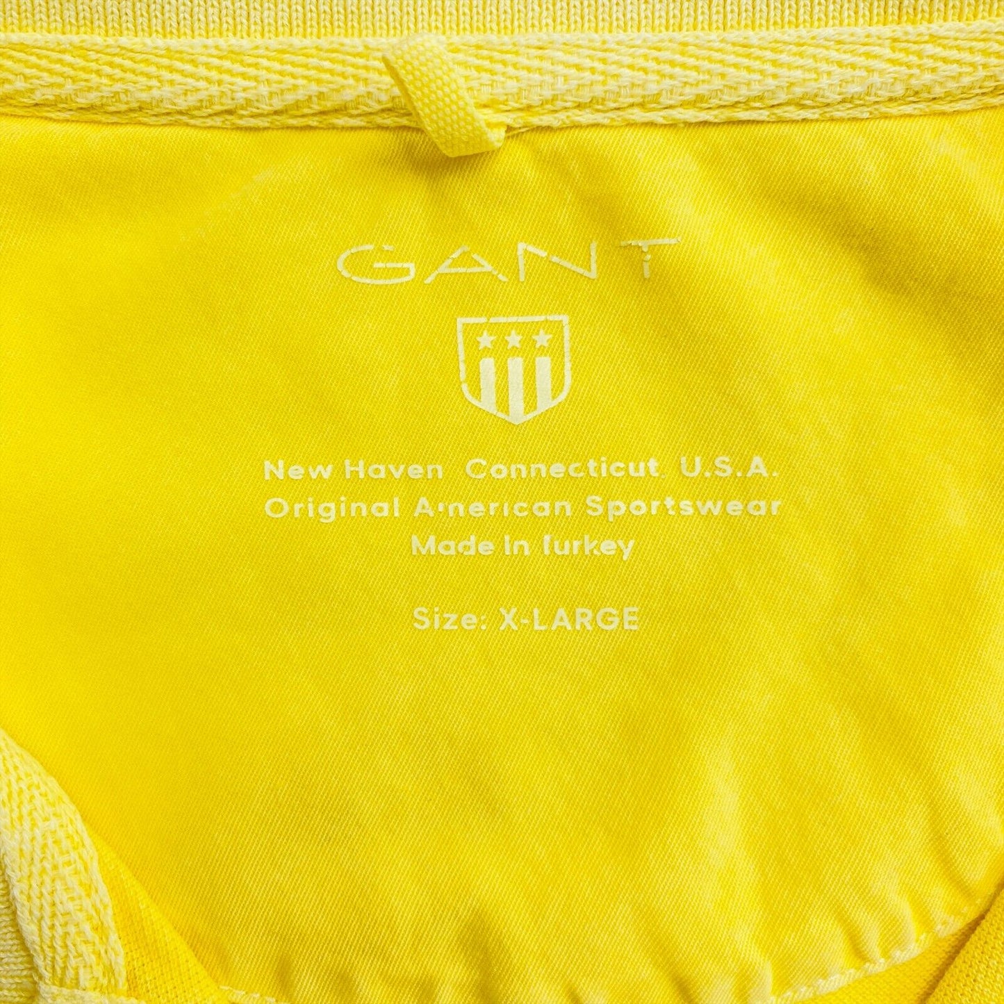 GANT T-shirt à col polo jaune délavé par soleil taille XL