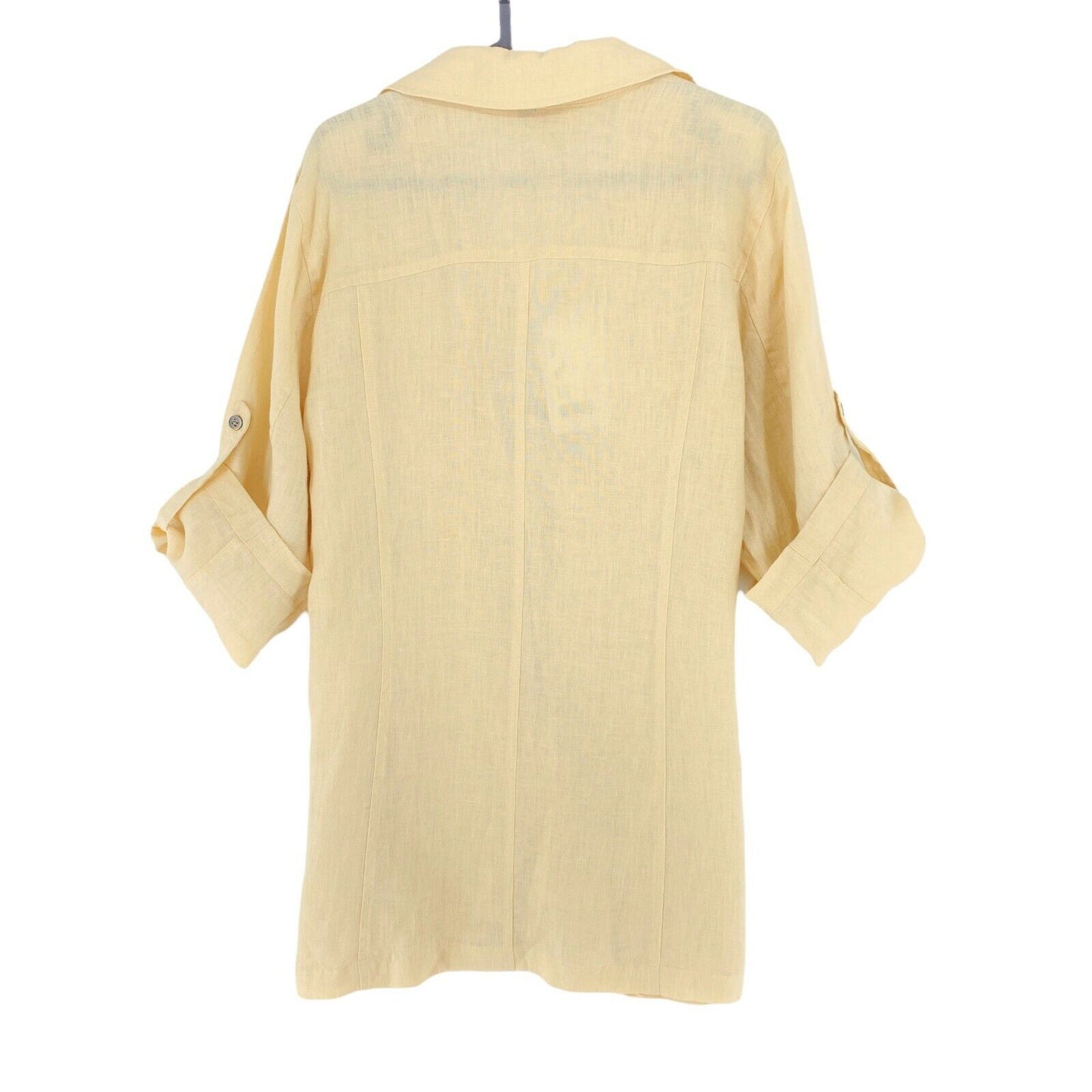 PERSONA Light Brown 100% Linen Shirt Size EU 42 UK 14 US 12