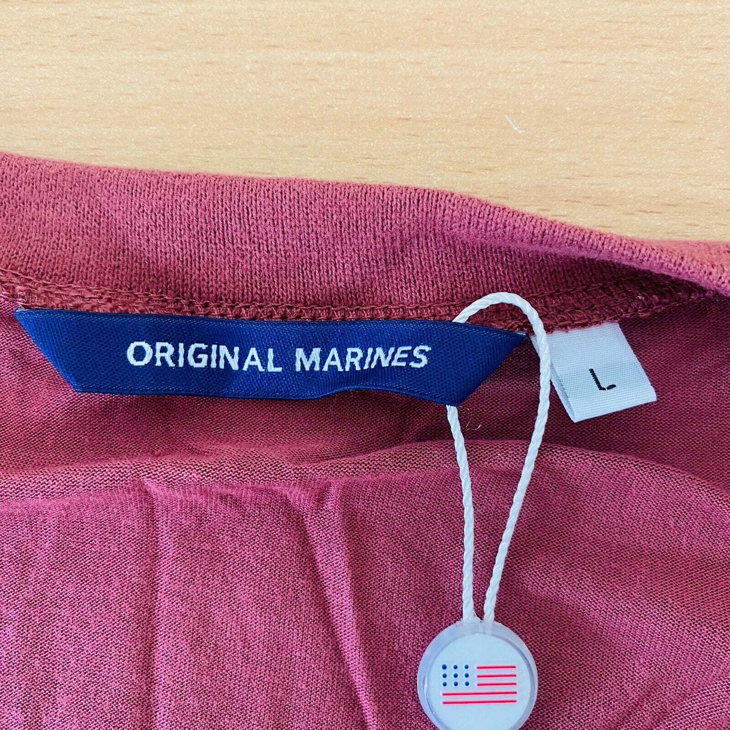 Original Marines Dark Red V Neck Cardigan Jumper Sweater Size L