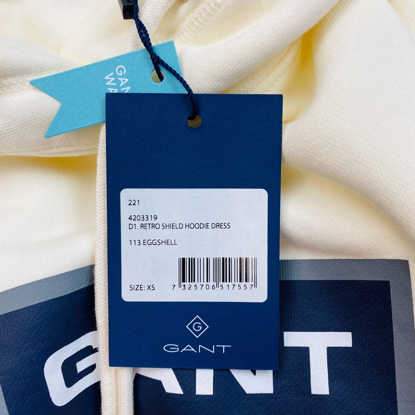 GANT White Retro Shield Hoodie Dress Size XS