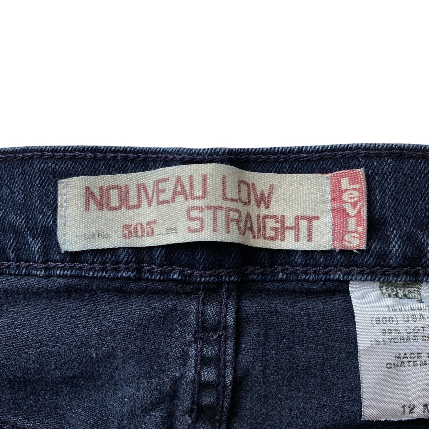 vintage Levi’s 505 Femmes Bleu Foncé Regular Straight Fit Jeans 12 M / W31 L30