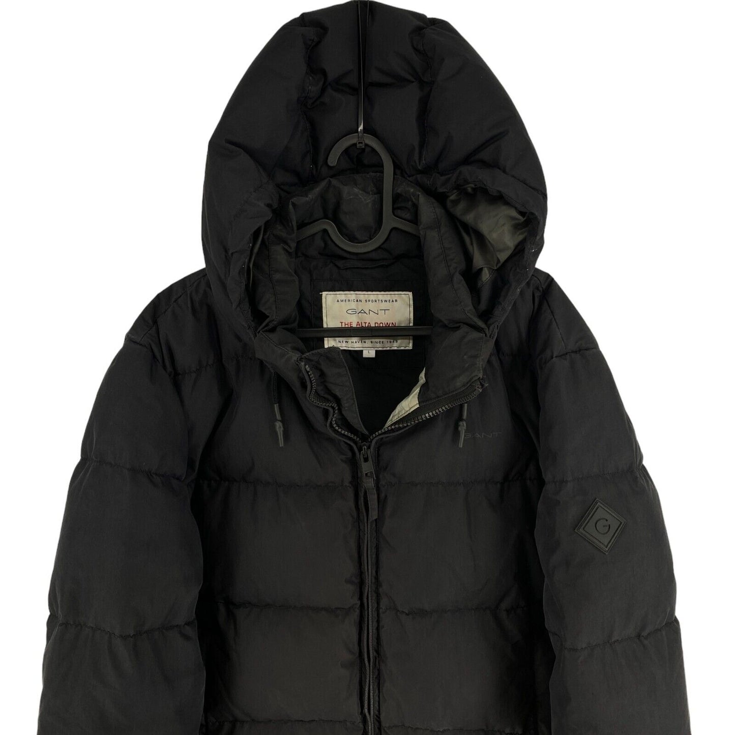 GANT Black The Alta Down Hooded Puffer Jacket Coat Size L