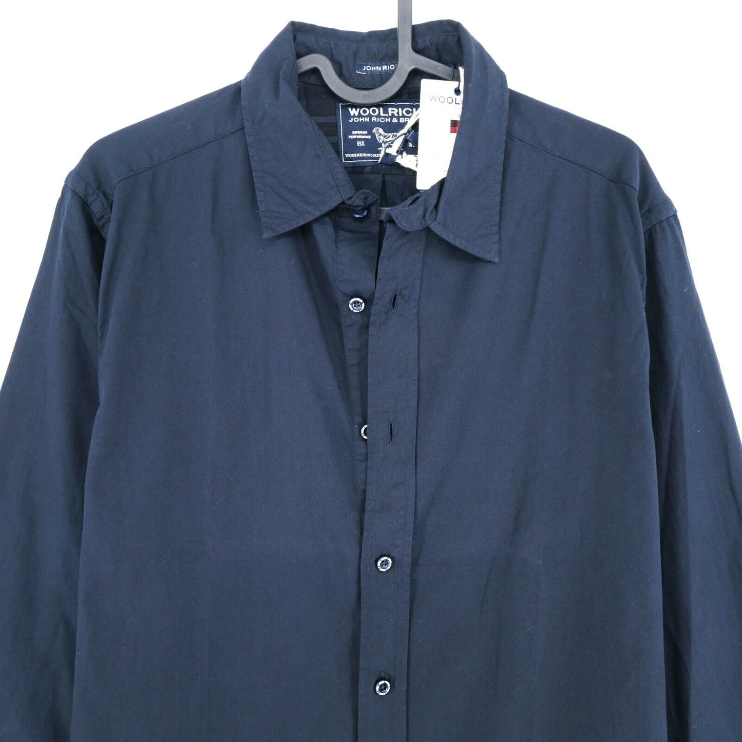 WOOLRICH Navy Blue Gabardine Shirt Size M 2XL