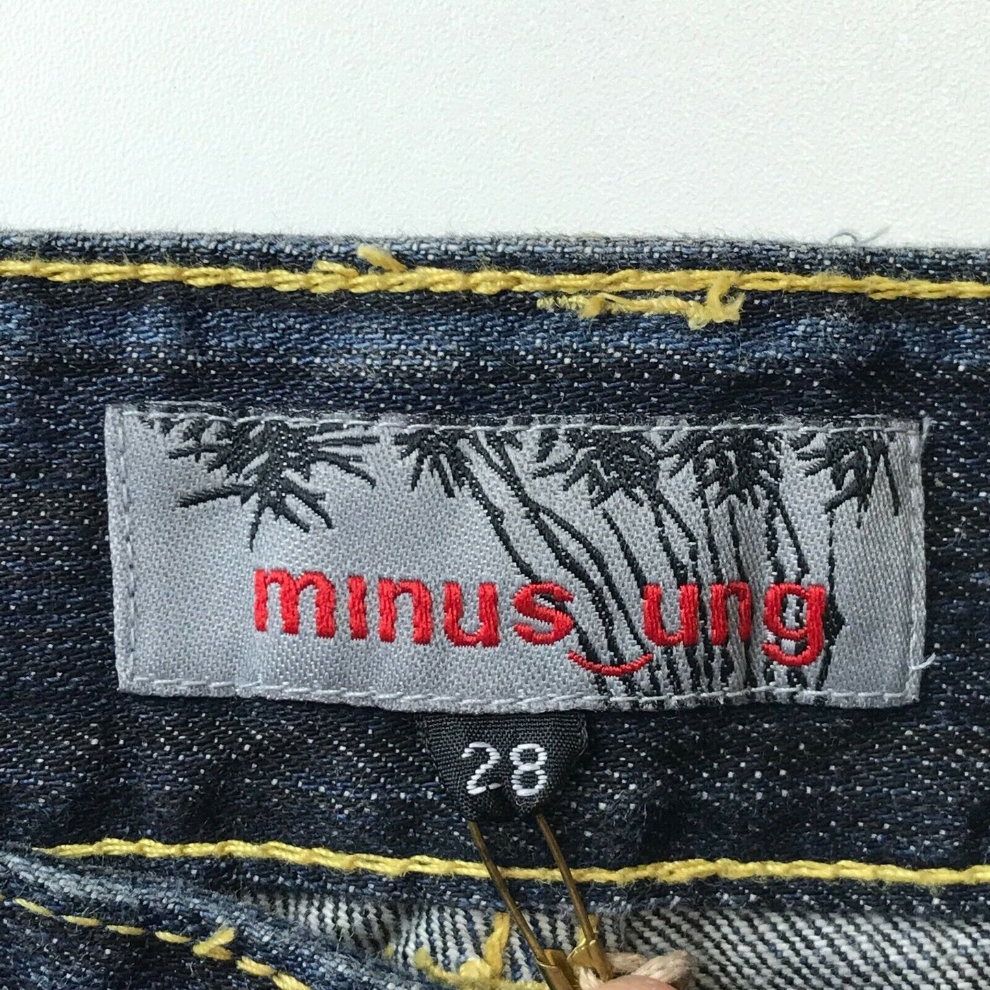 MINUS_UNG Women Dark Blue Regular Straight Fit Jeans Size W28 Made In Korea