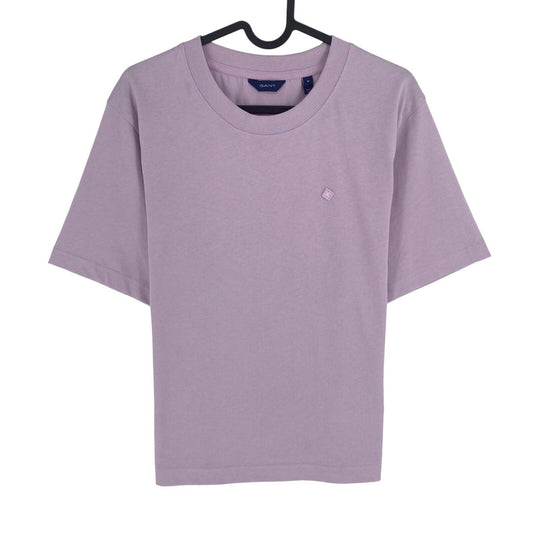 GANT Women Light Purple Icon G Essential Crew Neck Short Sleeve T Shirt Size M