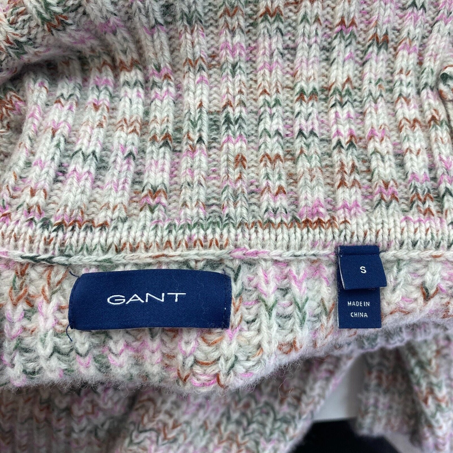 GANT Women Colored Ribbed High Neck Sweater Jumper Size S