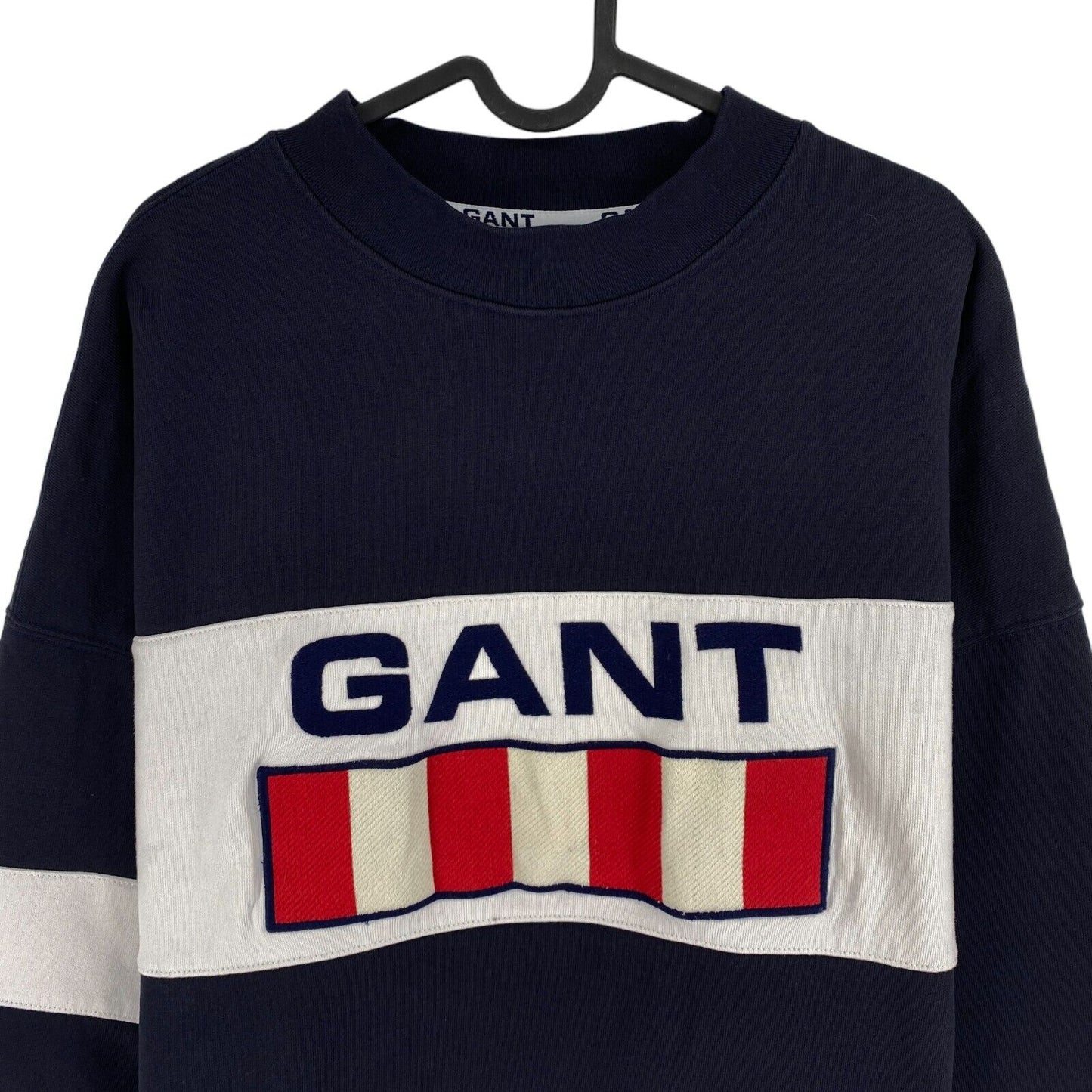 GANT Navy Blue Retro Logo Crew Neck Sweater Jumper Size XL