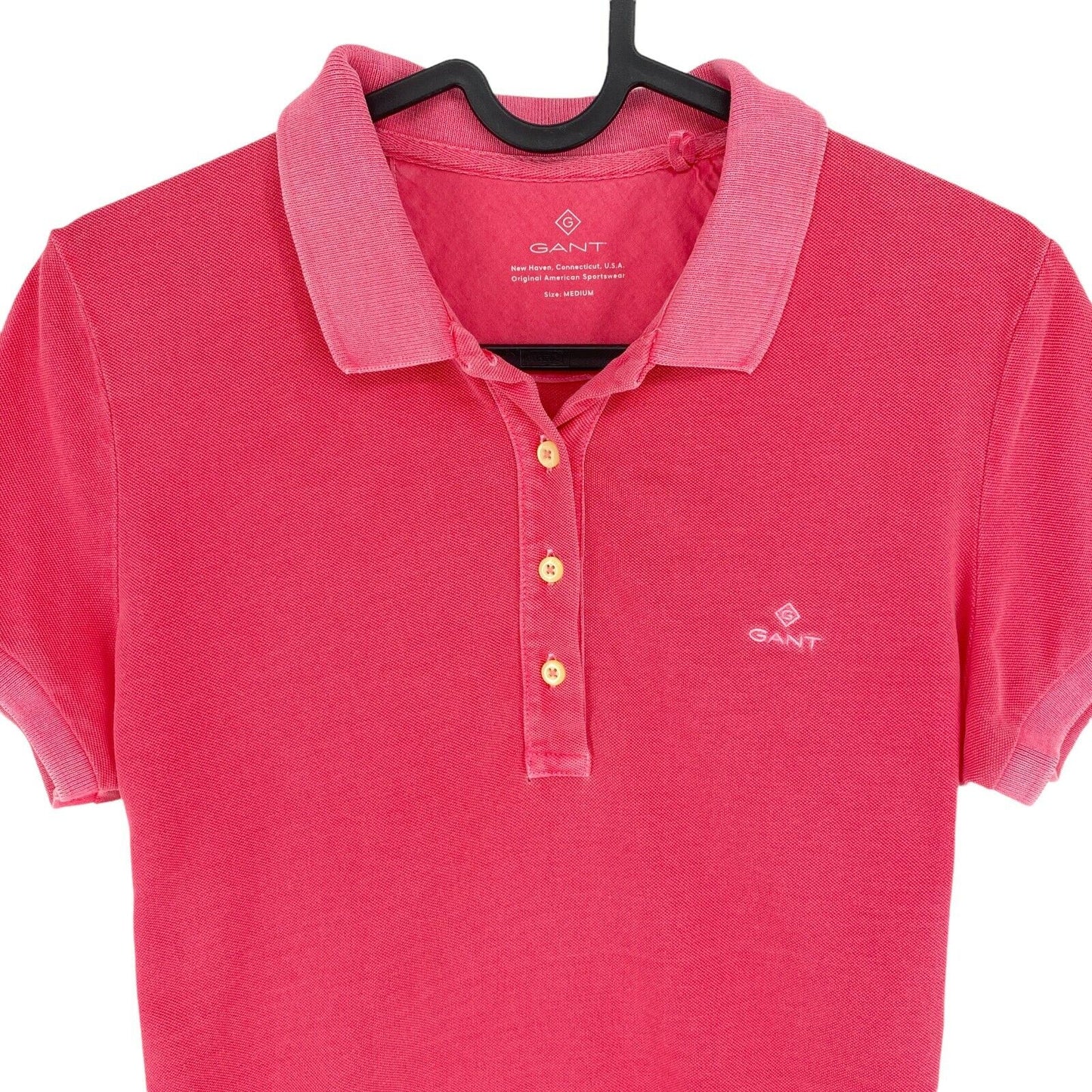 GANT Pink Sun Bleached Pique Polo Shirt Size M