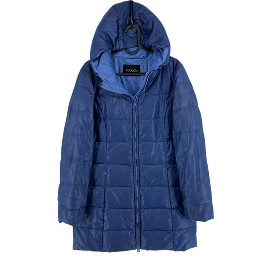 MAX&amp;Co. Bleu marine à capuche doudoune manteau taille EU 36 UK 8 US 4