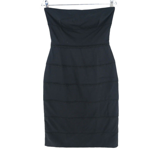 RRP €125 FRENCH CONNECTION Black Sleeveless Sheath Dress Size 10 S 14 L