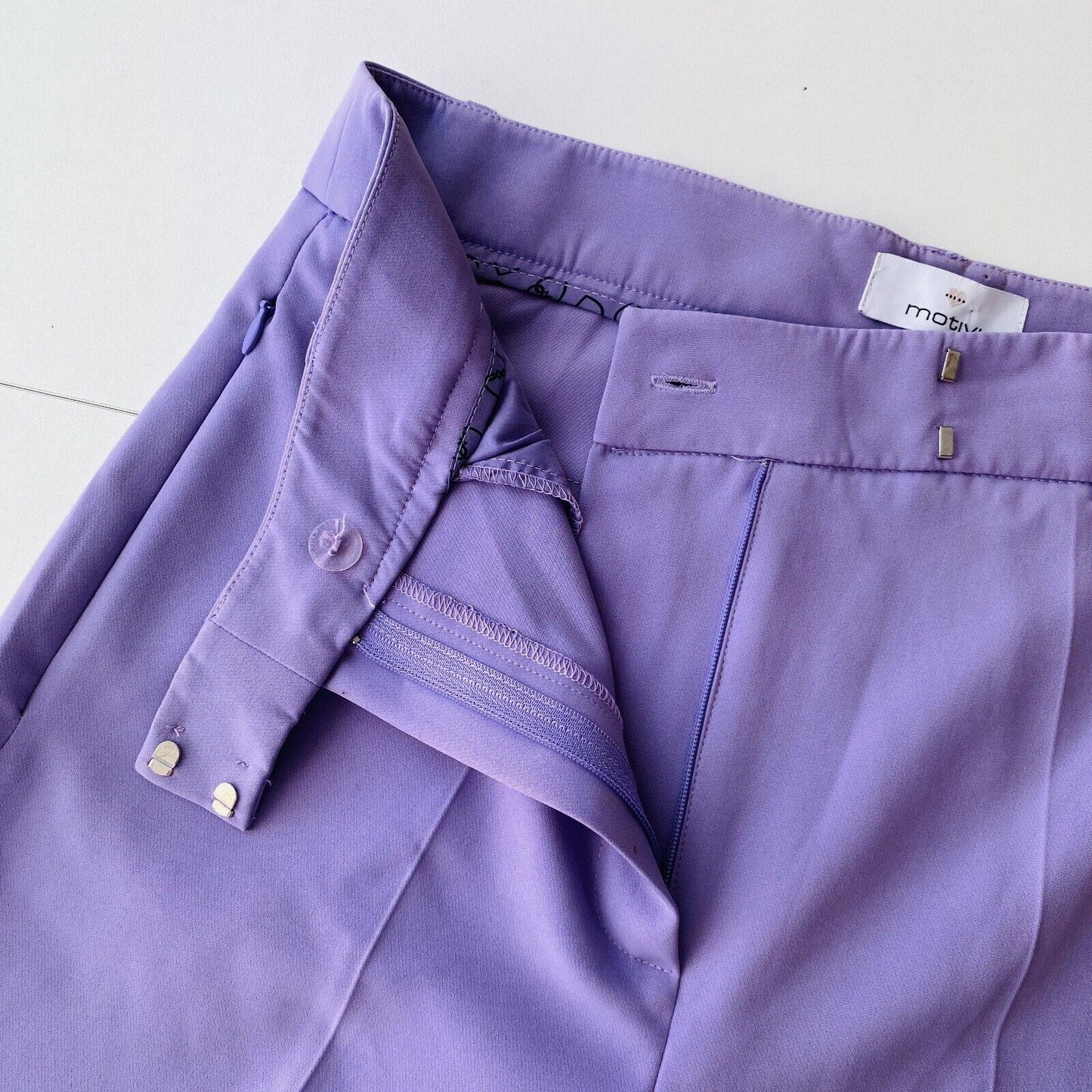 MOTIVI Women Purple Slim Fit Dress Trousers Size IT 44 EU 40 UK 12 US 8 W28