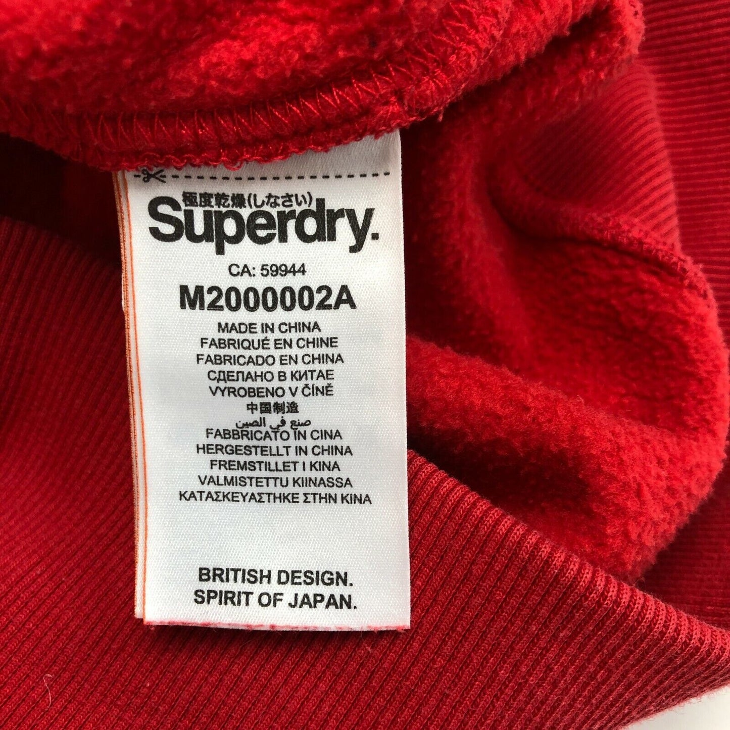 SuperDry Red Sweat Hoodie Sweater Jumper Size XS