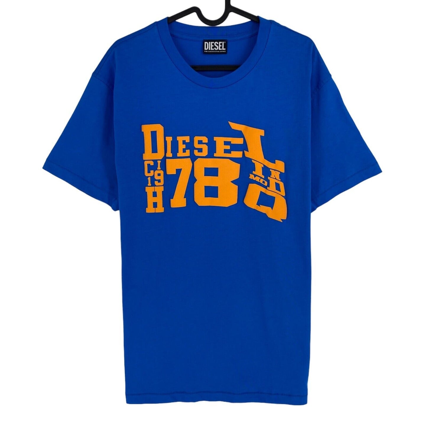 DIESEL Men Blue T_DIEGOR G7 Short Sleeves Crew Neck T Shirt Size 2XL