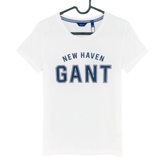 GANT White Logo Crew Neck SS T Shirt Size XS