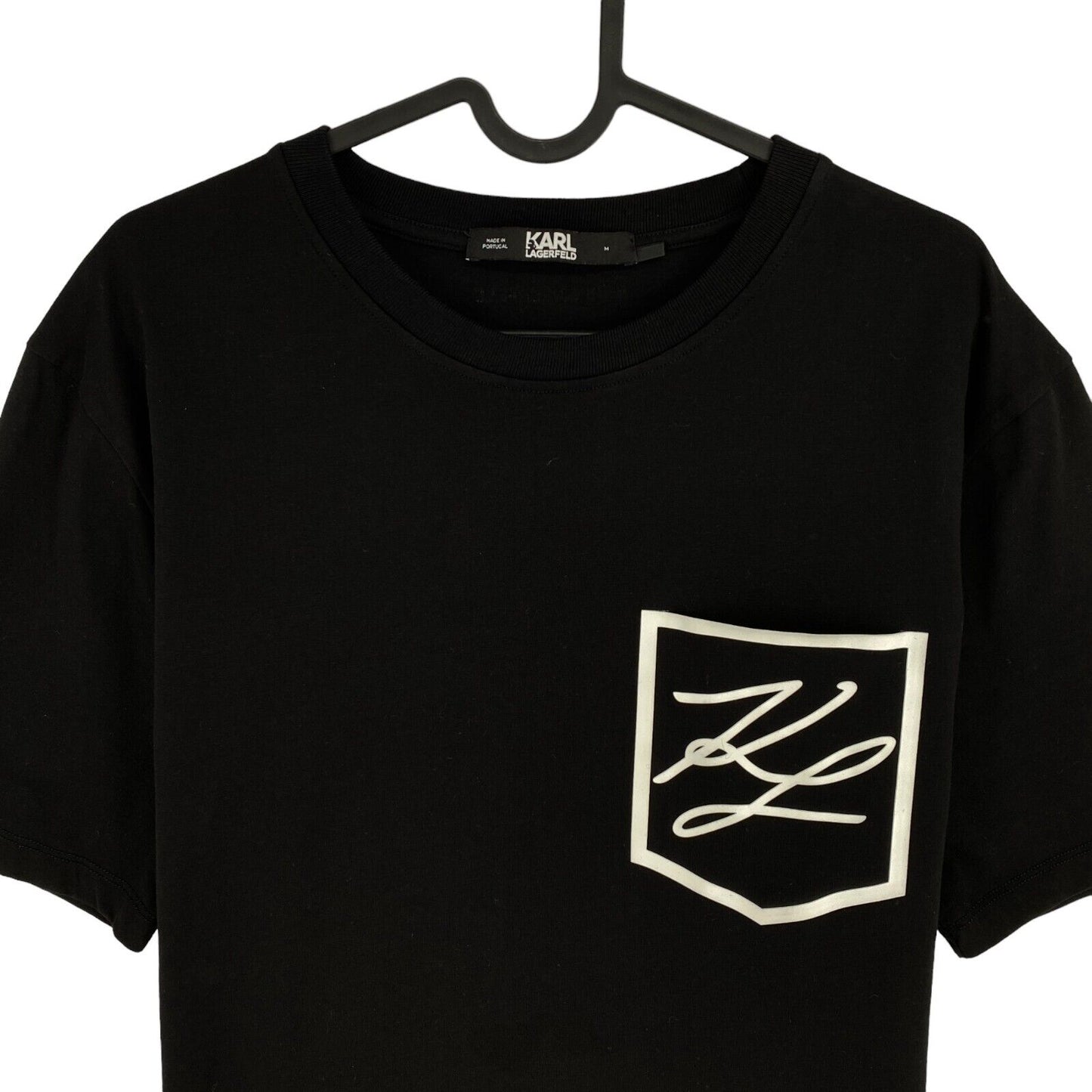 KARL LAGERFELD Unisex Black KL Pocket Crew Neck T Shirt Size M