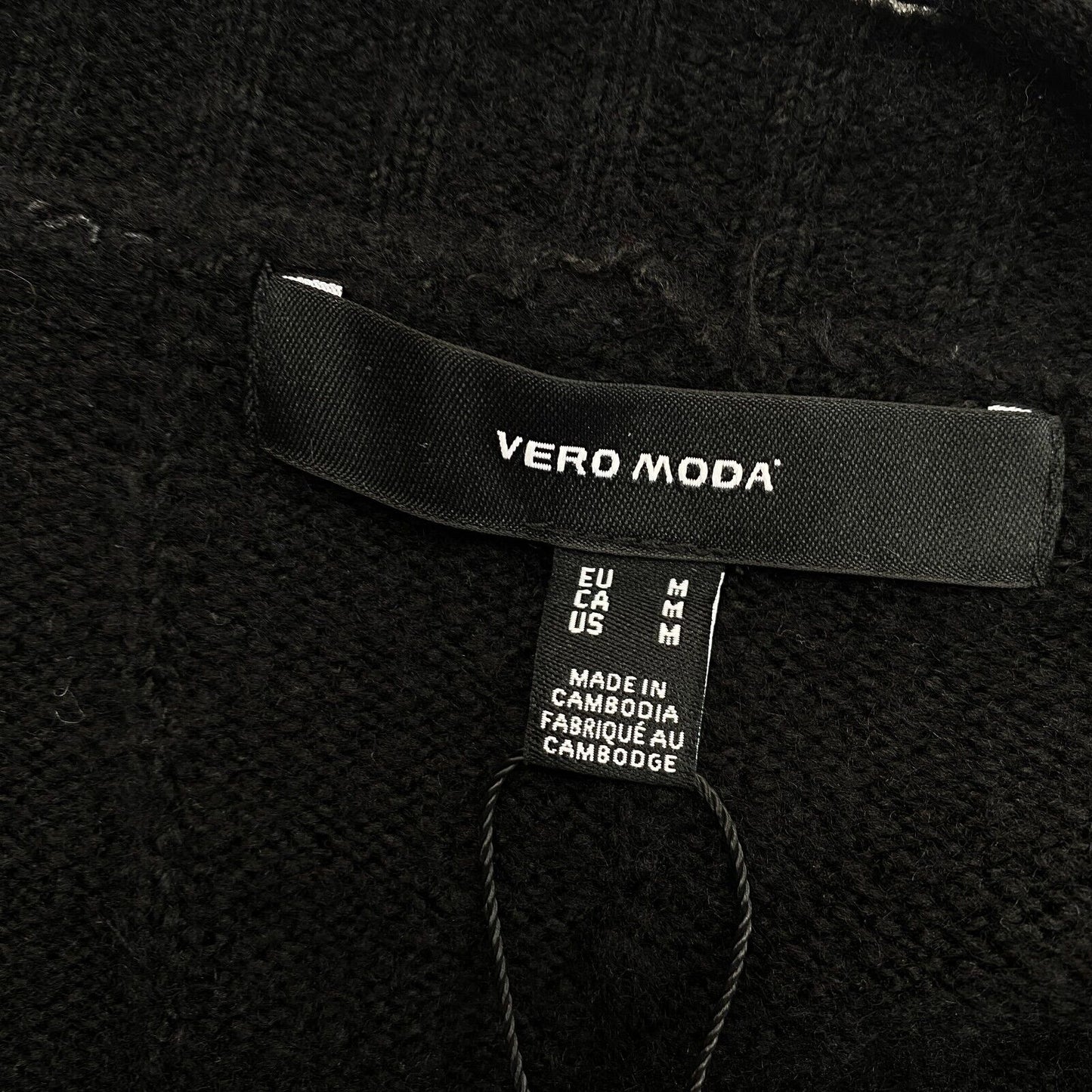 VERO MODA Womens Black MAXIN V Neck Cardigan Sweater Jumper Size M