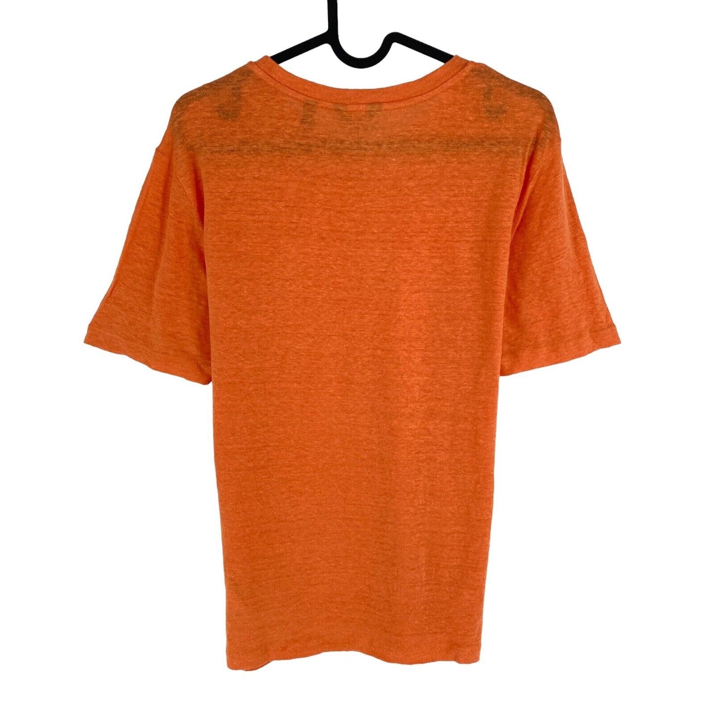 GANT Women Orange Linen Crew Neck Short Sleeve T Shirt Size XS