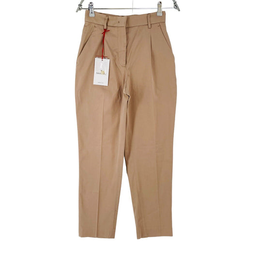 Manuel Ritz Women Brown Stretch Regular Straight Fit Dress Trousers IT 38 W25