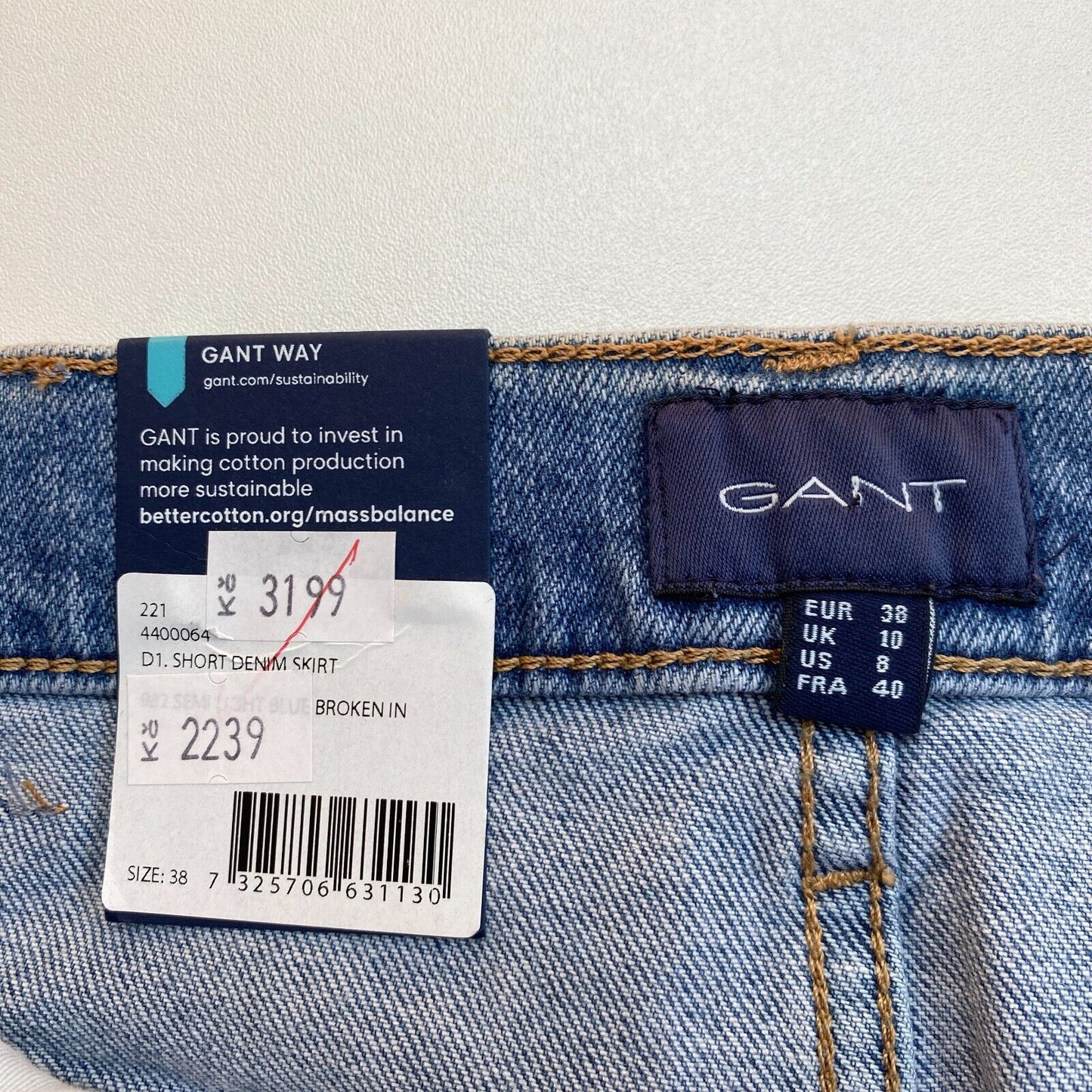 GANT Blue Short Denim Skirt Size EU 38 UK 10 US 8