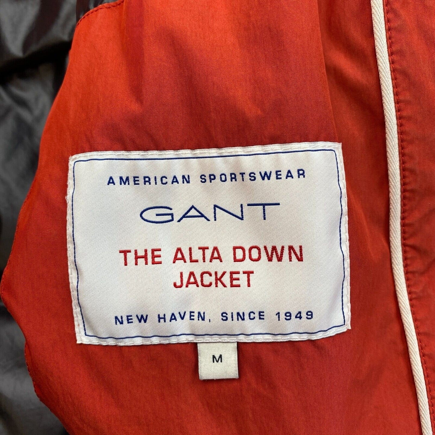 GANT Dark Orange The Alta Down Hooded Puffer Jacket Coat Size M