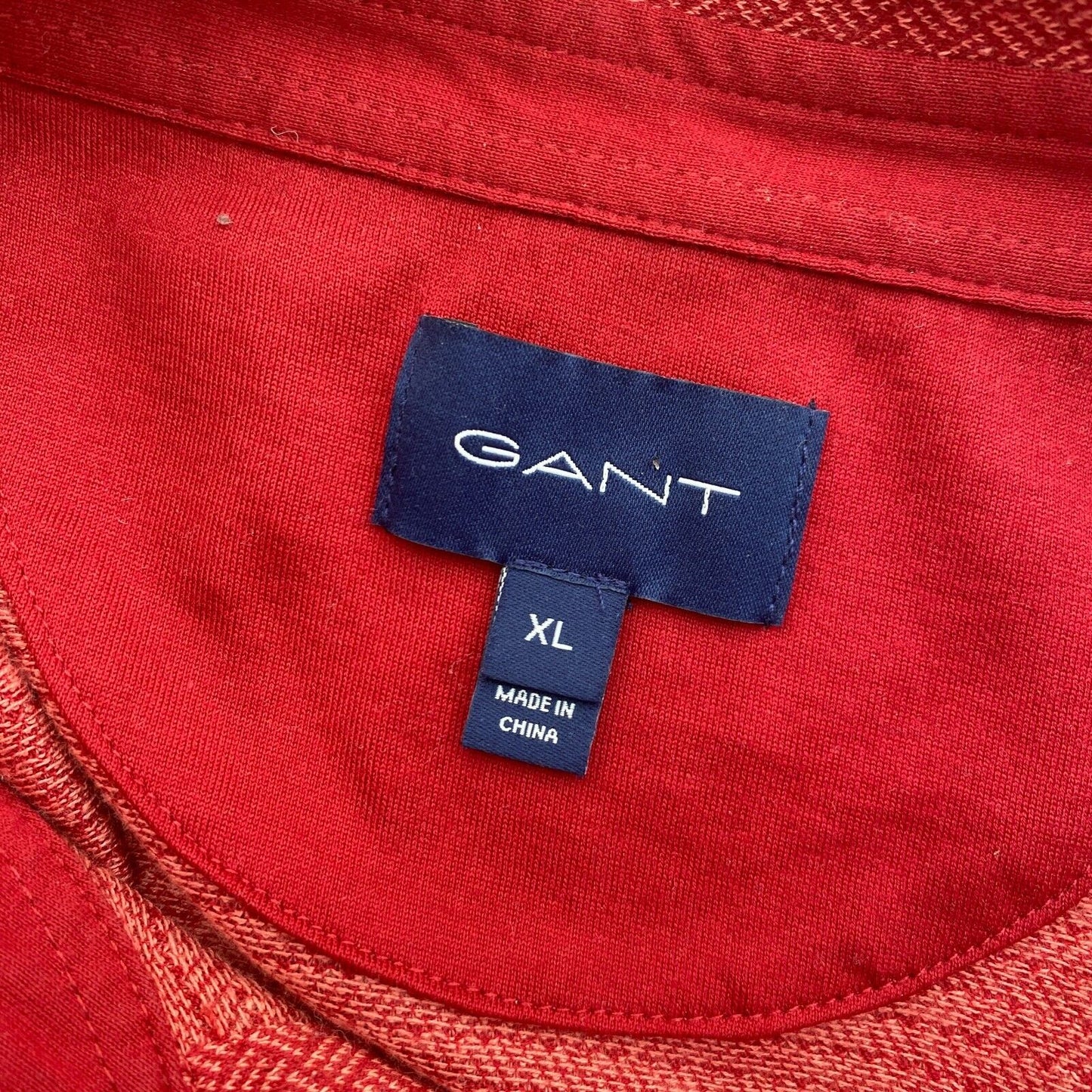 GANT Dark Red Jacquard Rugger Polo Shirt Size XL