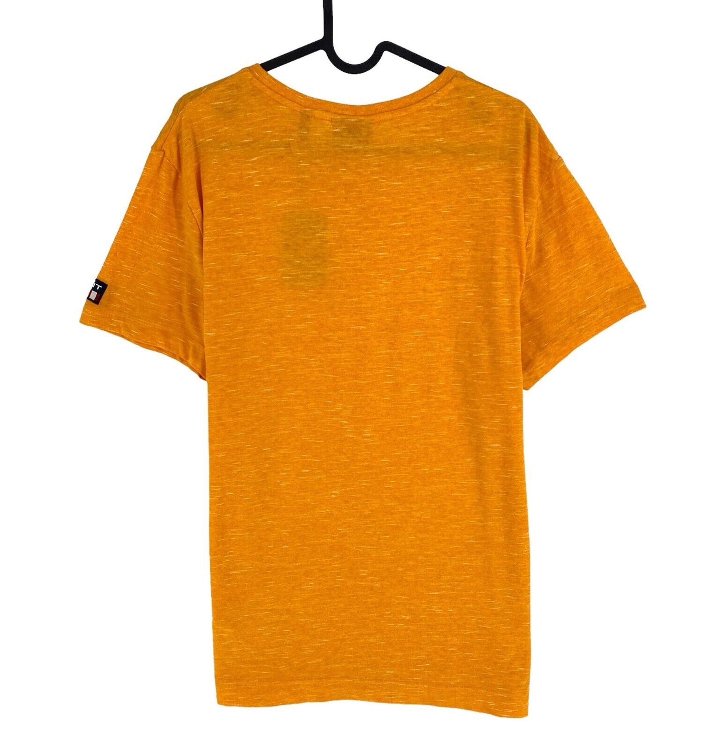 GANT Men Yellowish Orange Marled Crew Neck Short Sleeves T-Shirt Size M