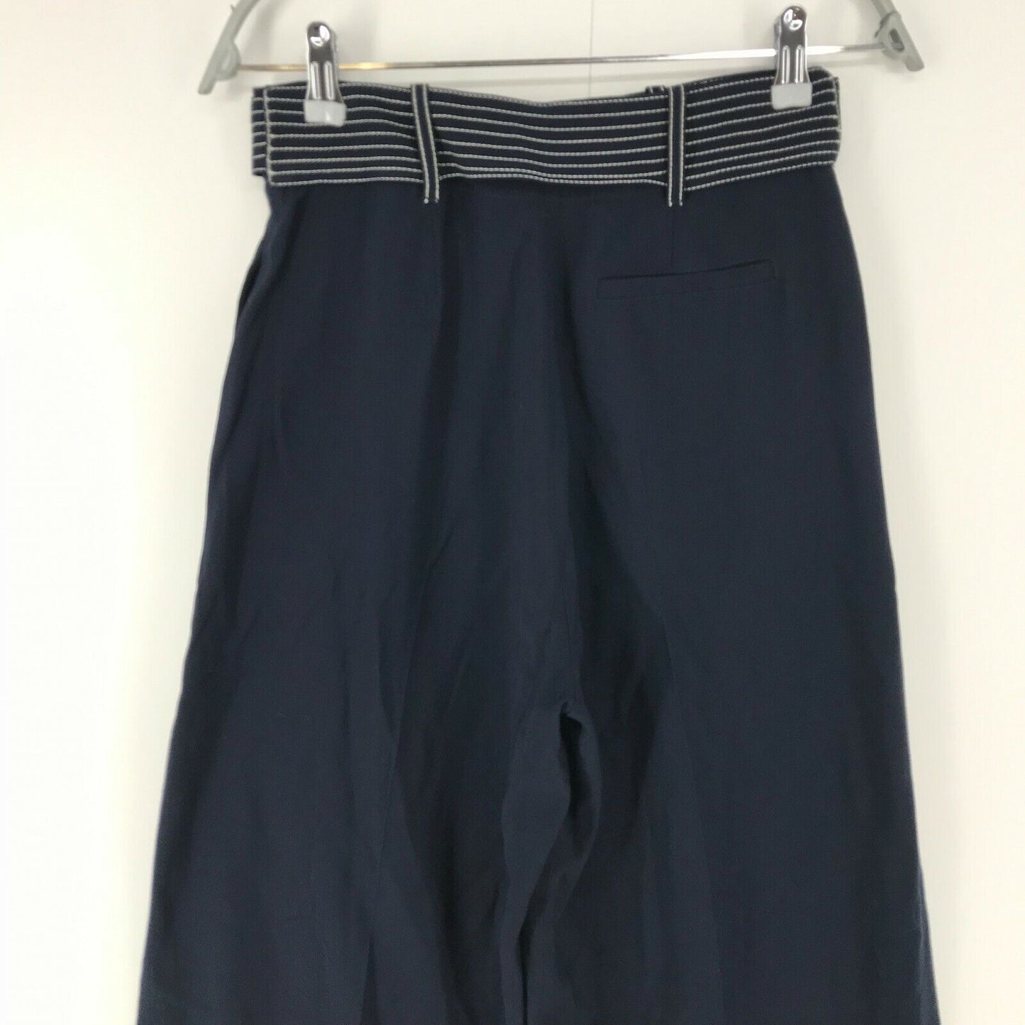 Tommy Hilfiger Collection Women Navy Blue Wide Leg Fit Trousers Size 4 W26