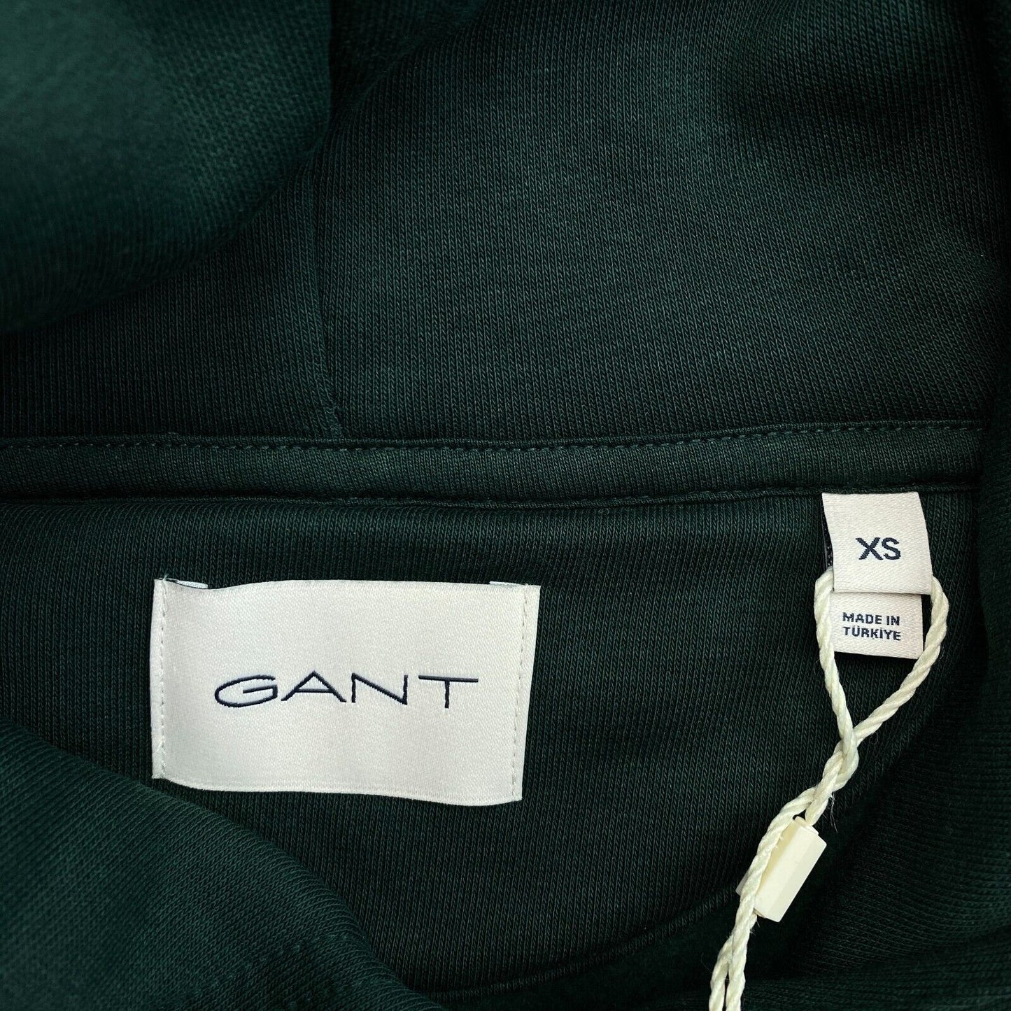 GANT Women Dark Green Reg Tonal Shield Hoodie Jumper Sweater Size XS