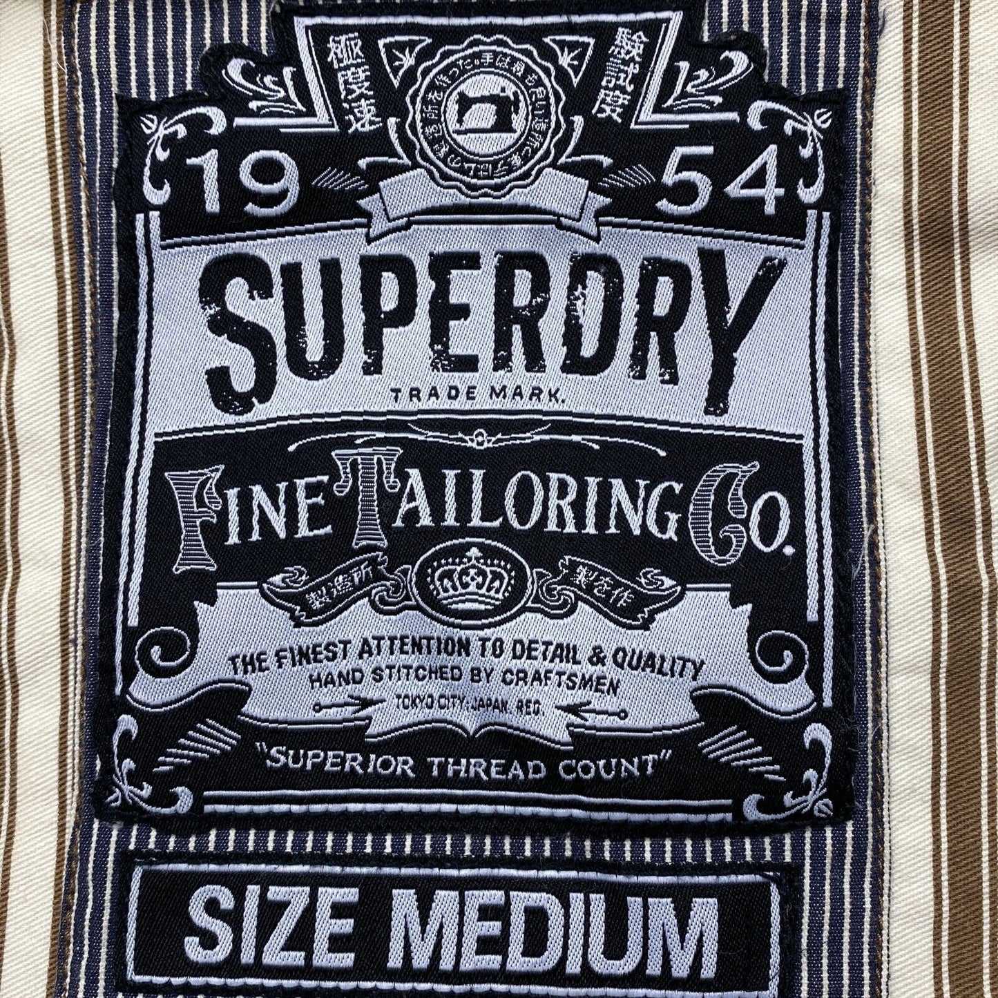 SUPERDRY Fine Tailoring Brown 100% Cotton Jacket Size M