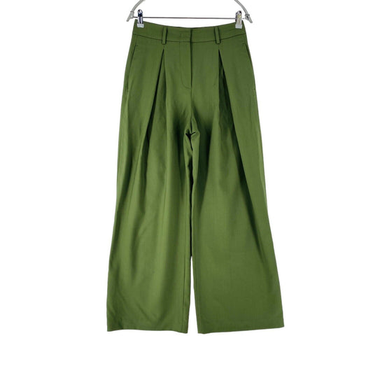 GANT Women Green Wide Leg Relaxed Fit Dress Trousers Size EUR 38 UK 10 US 8 W26