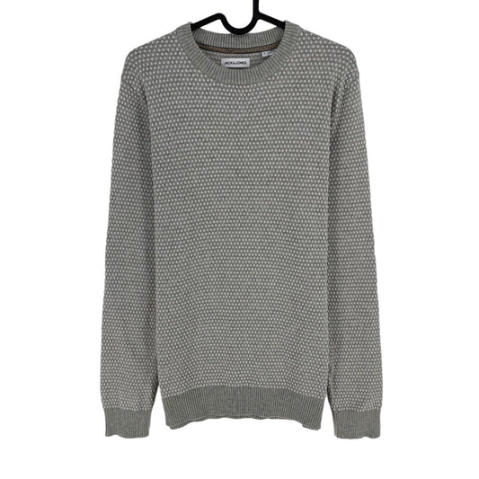 JACK&JONES Mens Grey Knit Crew Neck Sweater Jumper Size L