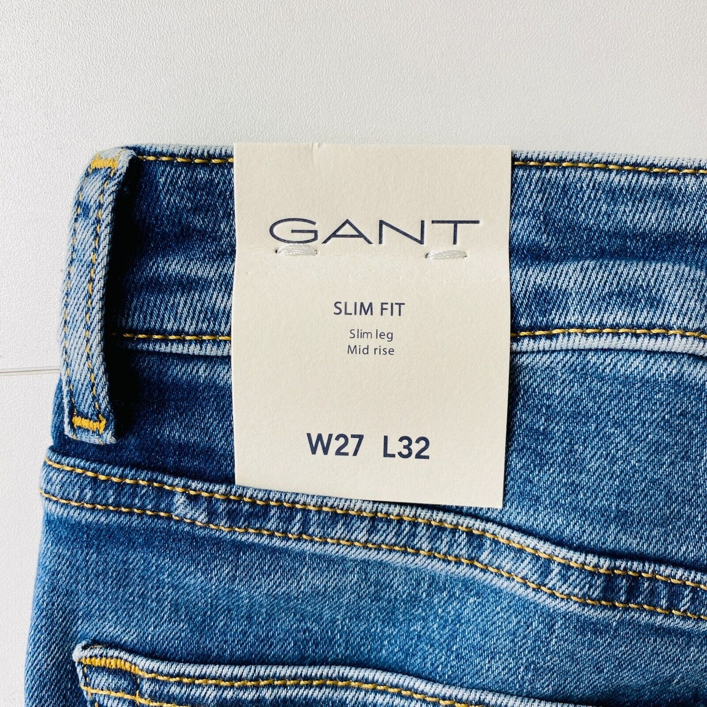 GANT Women Blue Stretch Mid Rise Slim Fit Jeans W27 L32