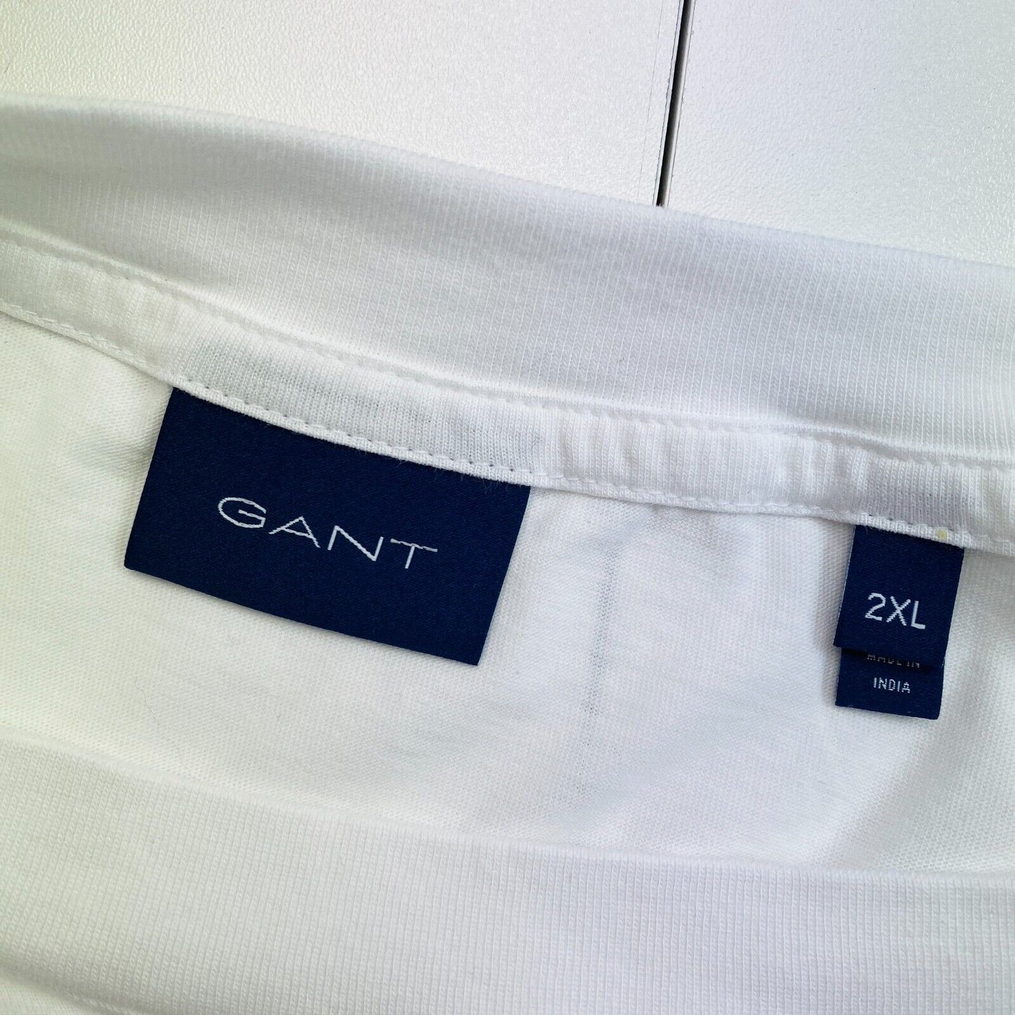 GANT White Tonal Archive Shield Crew Neck Long Sleeves T Shirt Size 2XL XXL