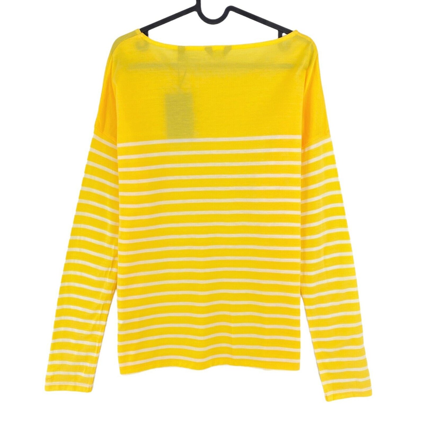 GANT Yellow Striped Crew Neck Long Sleeves Light Weight T Shirt Size L