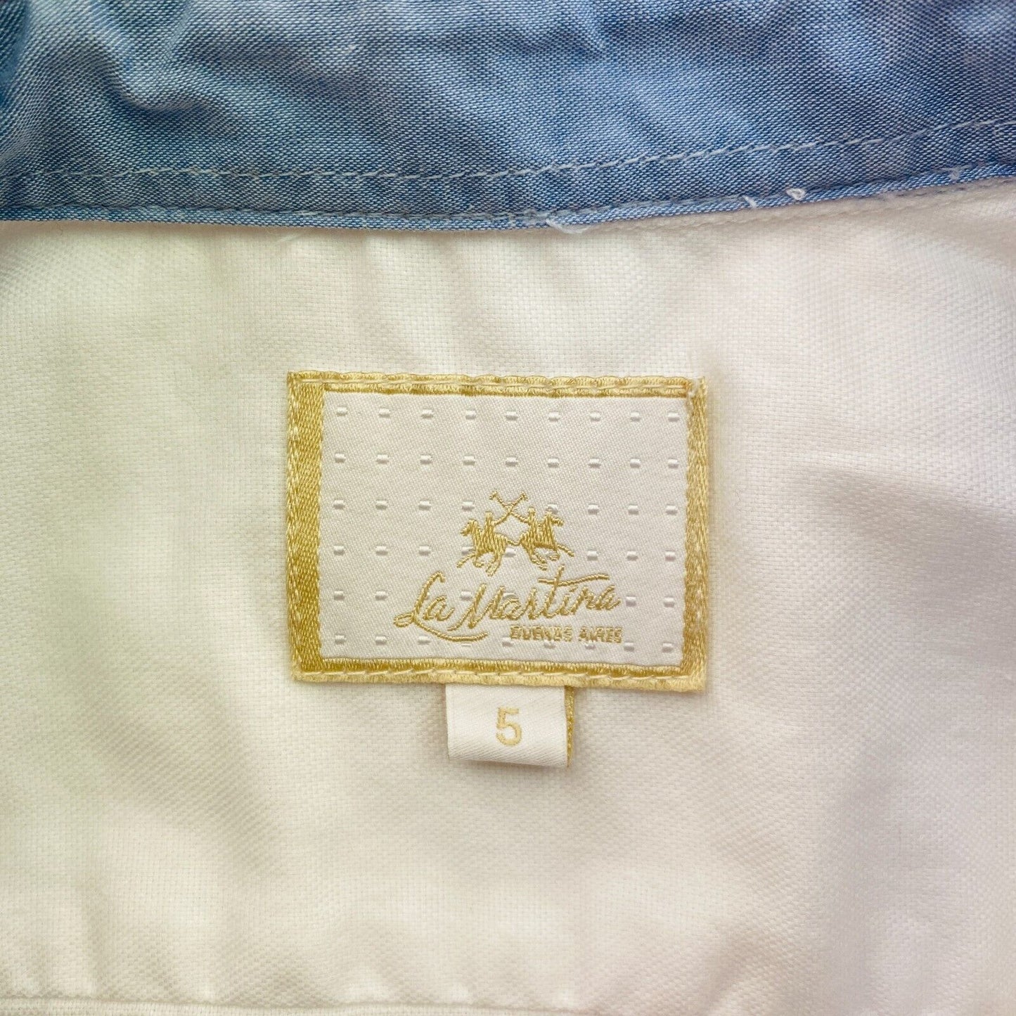 LA MARTINA White Popeline Logo Shirt Size 5 / XL