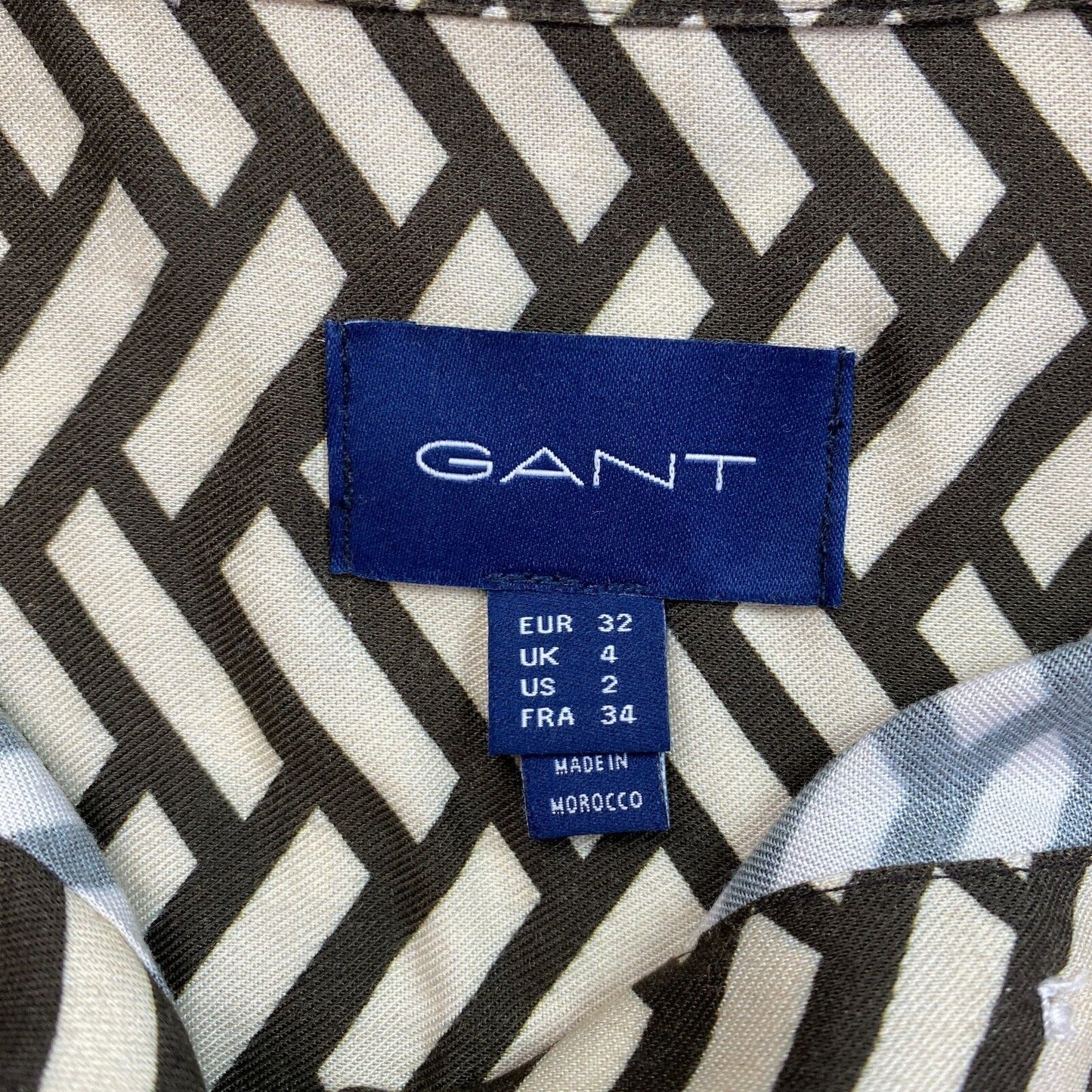 GANT Brown Relax Geometric Shirt Size EU 32 UK 4 US 2