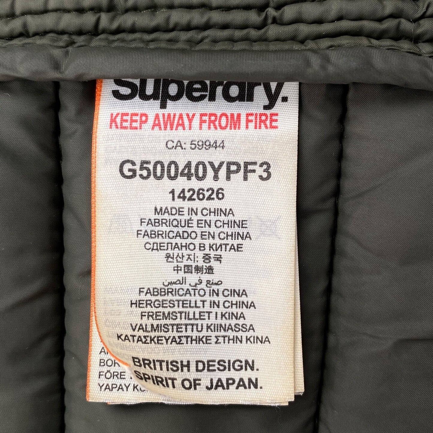 SUPERDRY THE ORIGINAL FUJI Camouflage Dark Green Hooded Jacket Coat Size S