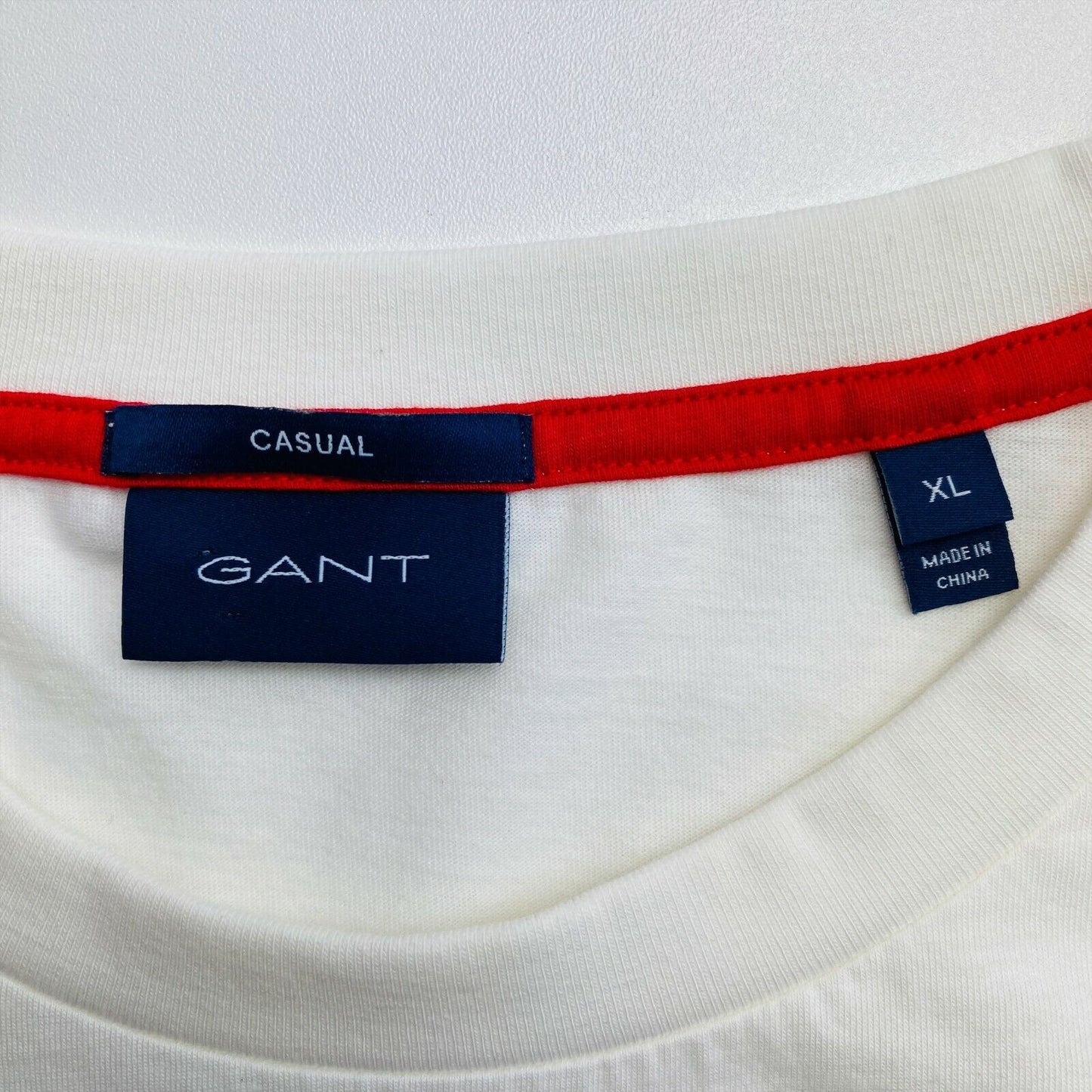 GANT White Casual Crew Neck T Shirt Size XL